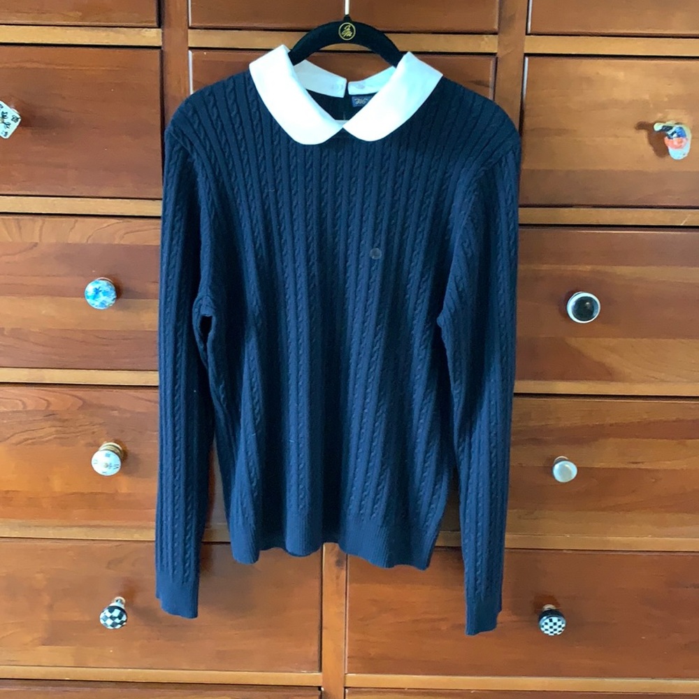 New navy Brooks Brothers collared sweater